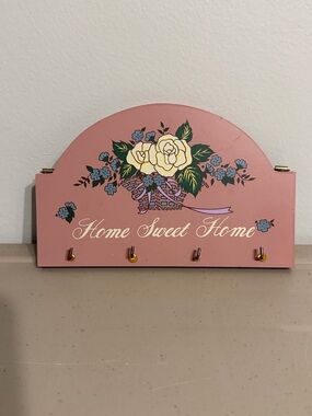 Home Sweet Home Wall Hanging Key Holder Blush Pink Vintage Target